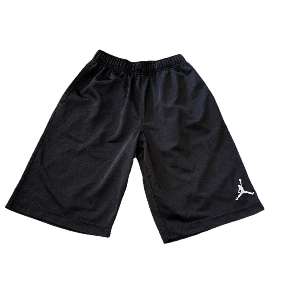 Jordan Boys Black Mesh Basketball Shorts Jumpman Logo Size M 10-12 YRS